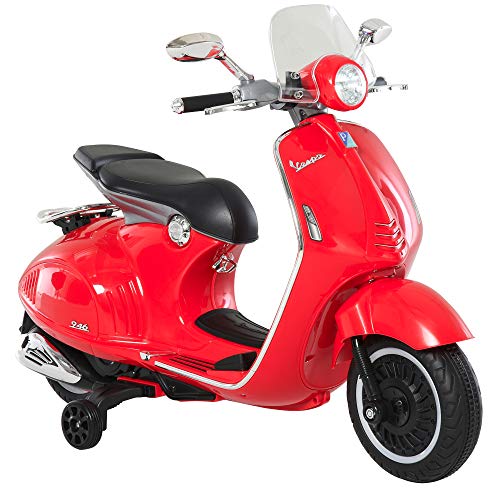 HOMCOM Elektrofahrzeug, Kinderfahrzeug, Kindermotorrad, Elektro-Motorrad mit MP3-Musik Beleuchtung, 3-6 Jahre, PP, Rot, 108 x 49 x 75 cm von HOMCOM