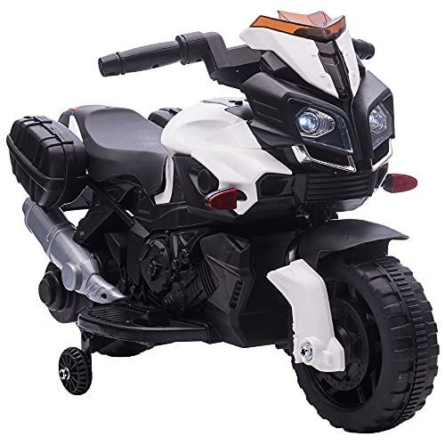 HOMCOM Elektromotorrad Kinderelektroauto Elektro-Kindermotorrad Kinderfahrzeug 6V LED-Licht simuliertes Motorgeräusch Metall+PP Schwarz+Weiß 88,5X 42,5x49 cm HOMCOM Elektromotorrad Kinderelektroauto Elektro-Kindermotorrad Kinderfahrzeug 6V LED-Licht simuliertes Motorgeräusch Metall+PP Schwarz+Weiß 88,5X 42,5x49 cm von HOMCOM