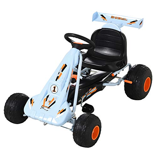 HOMCOM Go Kart Kinderfahrzeug Tretauto mit Pedal Bremsen kettcar Gokart mit Verstellbarem Sitz Kinderspielzeug ab 3 Jahre Stahl Hellblau 97 x 66 x 59 cm HOMCOM Go Kart Kinderfahrzeug Tretauto mit Pedal Bremsen kettcar Gokart mit Verstellbarem Sitz Kinderspielzeug ab 3 Jahre Stahl Hellblau 97 x 66 x 59 cm von HOMCOM
