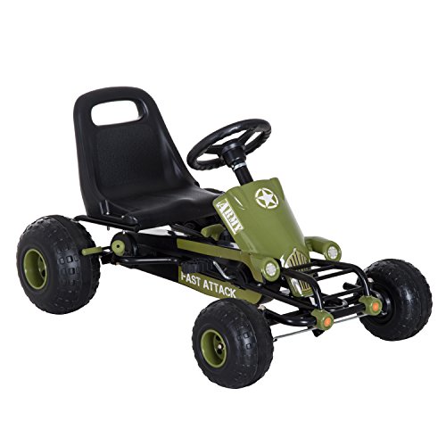 HOMCOM Go Kart Tretauto Tretfahrzeug mit Handbremse, Vor- und Rückwärtsgang, Kinderfahrzeug Kettcar Tretfahrzeug mit Verstellbarem Sitz für Kinder 3-6 Jahren, 99 x 65 x 56cm Grün HOMCOM Go Kart Tretauto Tretfahrzeug mit Handbremse, Vor- und Rückwärtsgang, Kinderfahrzeug Kettcar Tretfahrzeug mit Verstellbarem Sitz für Kinder 3-6 Jahren, 99 x 65 x 56cm Grün von HOMCOM