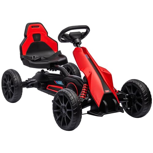 HOMCOM Gokart Tretauto mit Handbremse, verstellbarem Sitz, Vor- und Rückwärtsgang, Tretfahrzeug mit Eva-Räder, Pedal, Kinderfahrzeug Kettcar für Kinder 3-8 Jahren Rot HOMCOM Gokart Tretauto mit Handbremse, verstellbarem Sitz, Vor- und Rückwärtsgang, Tretfahrzeug mit Eva-Räder, Pedal, Kinderfahrzeug Kettcar für Kinder 3-8 Jahren Rot von HOMCOM