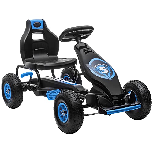 HOMCOM Gokart, Kinderfahrzeug mit verstellbarem Sitz, Tretfahrzeug mit Gummireifen, Pedal und Handbremse, Kettcar für 5-12 Jahre Kinder, Outdoor, Blau HOMCOM Gokart, Kinderfahrzeug mit verstellbarem Sitz, Tretfahrzeug mit Gummireifen, Pedal und Handbremse, Kettcar für 5-12 Jahre Kinder, Outdoor, Blau von HOMCOM