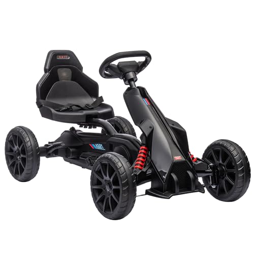 HOMCOM Gokart Tretauto mit Handbremse, verstellbarem Sitz, Vor- und Rückwärtsgang, Tretfahrzeug mit Eva-Räder, Pedal, Kinderfahrzeug Kettcar für Kinder 3-8 Jahren Schwarz HOMCOM Gokart Tretauto mit Handbremse, verstellbarem Sitz, Vor- und Rückwärtsgang, Tretfahrzeug mit Eva-Räder, Pedal, Kinderfahrzeug Kettcar für Kinder 3-8 Jahren Schwarz von HOMCOM