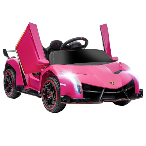 HOMCOM Kinder Elektroauto 12V Kinderauto mit Anzeige, Fernbedienung, Kinderfahrzeug mit Bluetooth, Lamborghini Veneno Elektrofahrzeuge mit Musikfunktion, für 3-6 Jahre Kinder, 3-7 km/h, Rosa HOMCOM Kinder Elektroauto 12V Kinderauto mit Anzeige, Fernbedienung, Kinderfahrzeug mit Bluetooth, Lamborghini Veneno Elektrofahrzeuge mit Musikfunktion, für 3-6 Jahre Kinder, 3-7 km/h, Rosa von HOMCOM