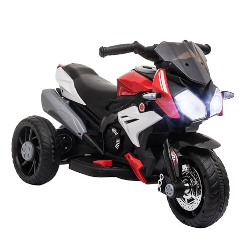 HOMCOM Kinder Elektromotorrad Kindermotorrad 6V Kinderfahrzeug Elektrofahrzeug mit Musik, Scheinwerfer für Kinder 3-5 Jahre Kunststoff Metall Schwarz+Rot 3km/h HOMCOM Kinder Elektromotorrad Kindermotorrad 6V Kinderfahrzeug Elektrofahrzeug mit Musik, Scheinwerfer für Kinder 3-5 Jahre Kunststoff Metall Schwarz+Rot 3km/h von HOMCOM