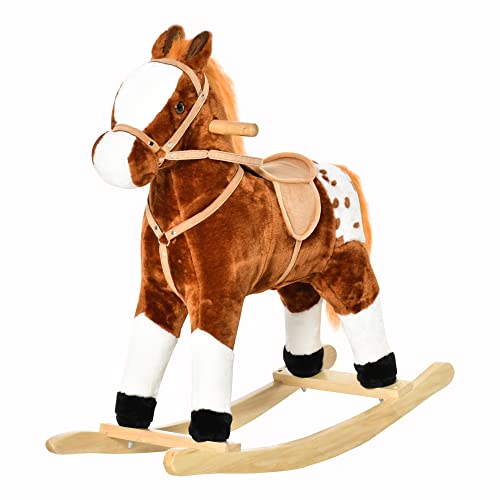 HOMCOM Kinder Schaukelpferd Schaukeltier Schaukelspielzeug Wiehern Braun 74x28x65cm HOMCOM Kinder Schaukelpferd Schaukeltier Schaukelspielzeug Wiehern Braun 74x28x65cm von HOMCOM