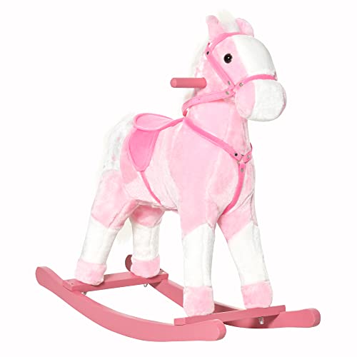 HOMCOM Kinder Schaukelpferd Schaukeltier Schaukelspielzeug Wiehern Rosa 74x28x65cm HOMCOM Kinder Schaukelpferd Schaukeltier Schaukelspielzeug Wiehern Rosa 74x28x65cm von HOMCOM