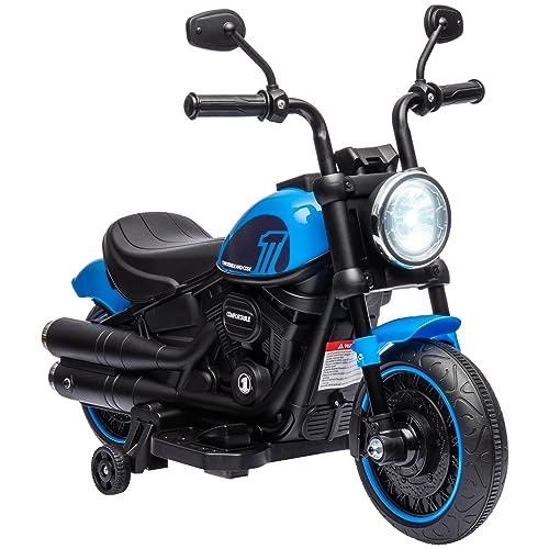 HOMCOM Kindermotorrad Kinder Elektro-Motorrad Elektrofahrzeug Kinderfahrzeug mit 2 abnehmbaren Stützrädern, 3 km/h, für 1,5-3 Jahre Kinder Blau 76 x 42 x 57 cm HOMCOM Kindermotorrad Kinder Elektro-Motorrad Elektrofahrzeug Kinderfahrzeug mit 2 abnehmbaren Stützrädern, 3 km/h, für 1,5-3 Jahre Kinder Blau 76 x 42 x 57 cm von HOMCOM
