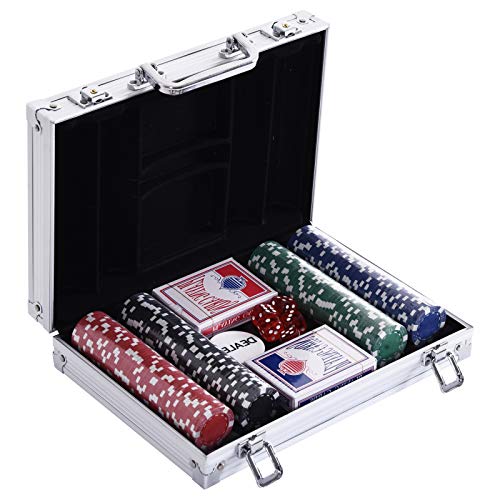 HOMCOM Pokerkoffer Pokerset 200 Pokerchips 2xKartenspiel 5xWürfel 1xAlukoffer Poker Set Jetons Koffer Alu+ Polystyrol 29,5x20,5x6,5 cm HOMCOM Pokerkoffer Pokerset 200 Pokerchips 2xKartenspiel 5xWürfel 1xAlukoffer Poker Set Jetons Koffer Alu+ Polystyrol 29,5x20,5x6,5 cm von HOMCOM
