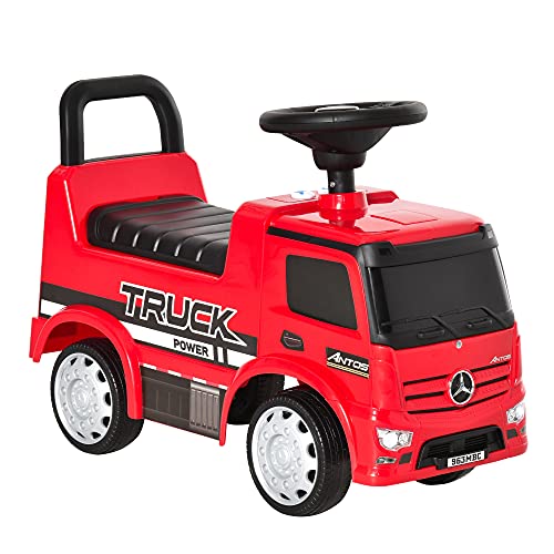 HOMCOM Rutscherfahrzeug Rutscherauto Babyrutscher Kinderfahrzeug lizenziert von Mercedes ANTOS-LKW-Stil mit Licht für Kinder von 12 bis 36 Monaten Metall PP-Kunststoff Rot+Schwarz 62,5x28,5x45cm HOMCOM Rutscherfahrzeug Rutscherauto Babyrutscher Kinderfahrzeug lizenziert von Mercedes ANTOS-LKW-Stil mit Licht für Kinder von 12 bis 36 Monaten Metall PP-Kunststoff Rot+Schwarz 62,5x28,5x45cm von HOMCOM