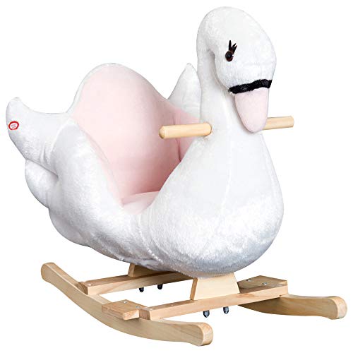 HOMCOM Schaukeltier Schaukelpferd mit Musik, Holzbeine, Schwan-Rocker für Mädchen, Schaukelspielzeug für 1,5 Jahre+ Kleinkinder Rosa+Weiß 60 x 32 x 55 cm HOMCOM Schaukeltier Schaukelpferd mit Musik, Holzbeine, Schwan-Rocker für Mädchen, Schaukelspielzeug für 1,5 Jahre+ Kleinkinder Rosa+Weiß 60 x 32 x 55 cm von HOMCOM