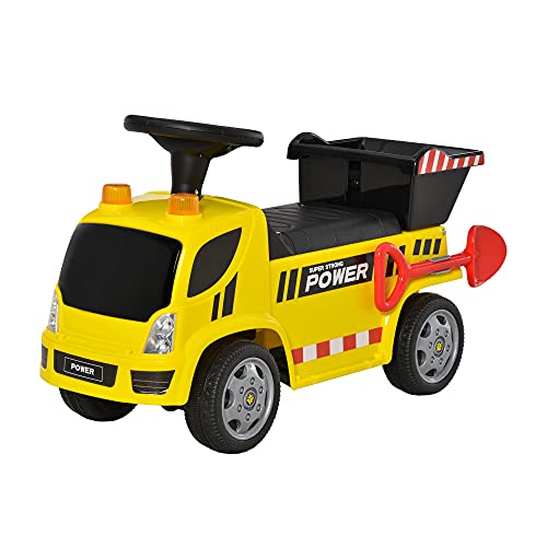 HOMCOM Sitzbagger für Kinder Rutscherfahrzeug mit Kippen Eimer und Schaufel Fuß Rutscherauto unter Sitz Lagerung für Baby 18-36 Monaten Metall PP-Kunststoff Gelb 72 x 28,2 x 42 cm HOMCOM Sitzbagger für Kinder Rutscherfahrzeug mit Kippen Eimer und Schaufel Fuß Rutscherauto unter Sitz Lagerung für Baby 18-36 Monaten Metall PP-Kunststoff Gelb 72 x 28,2 x 42 cm von HOMCOM