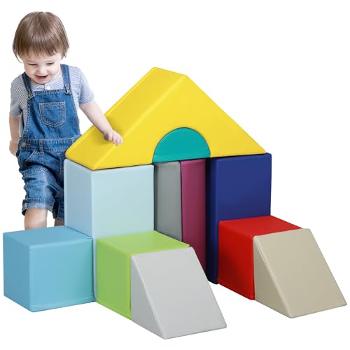 HOMCOM Soft-Baukasten für Kinder von 1-3 Jahren mit 11 Formen, Kinderspiel mit Schaumstoffklötzen, aus PU und EPE, Mehrfarbig HOMCOM Soft-Baukasten für Kinder von 1-3 Jahren mit 11 Formen, Kinderspiel mit Schaumstoffklötzen, aus PU und EPE, Mehrfarbig von HOMCOM