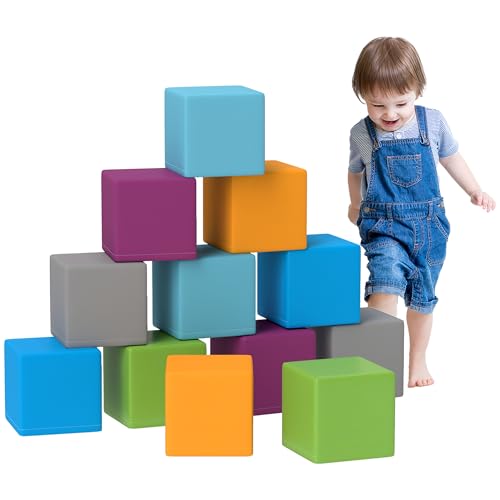 HOMCOM Softbausteine 12er-Set Schaumstoff Bausteine Riesenbausteine Bauklötze Bauspielzeug Schaumstoffblöcke für 1-3 Jahre alt Kinder Kunstleder EPE HOMCOM Softbausteine 12er-Set Schaumstoff Bausteine Riesenbausteine Bauklötze Bauspielzeug Schaumstoffblöcke für 1-3 Jahre alt Kinder Kunstleder EPE von HOMCOM