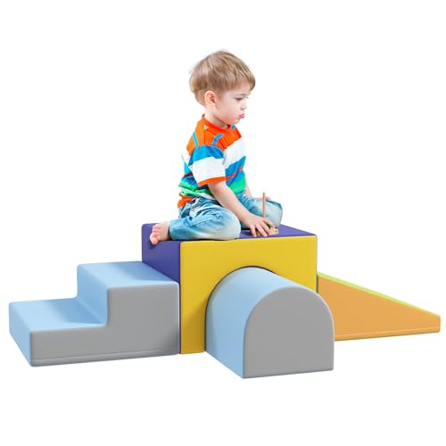 HOMCOM Softbausteine 4er-Set Schaumstoff Bausteine Riesenbausteine Bauklötze Bauspielzeug Schaumstoffblöcke für 1-3 Jahre alt Kinder Kunstleder EPE HOMCOM Softbausteine 4er-Set Schaumstoff Bausteine Riesenbausteine Bauklötze Bauspielzeug Schaumstoffblöcke für 1-3 Jahre alt Kinder Kunstleder EPE von HOMCOM