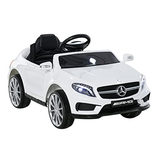 Homcom Elektrisches Auto für Kinder ab 3 Jahren, Mercedes Benz GLA mit Fernbedienung MP3 USB Lichter und Geräusche, Türöffner, Ladung 30 kg, 100 x 58 x 46 cm von HOMCOM