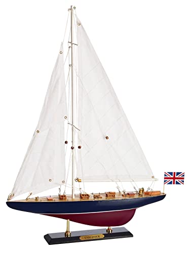 HOME DECOR SAILINGSTORY Endeavour 1:100 Segelboot-Modell, J-Klasse Yacht, America's Cup, Rot, Maßstab 1:100, Erwachsene von HOME DECOR SAILINGSTORY
