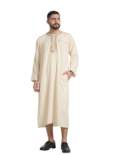 HOMELEX Herren Muslimische Kleidung Thobe Naher Osten Kaftan Saudi-Arabische Kaftane Islamische Abaya Kleid Dubai Roben HOMELEX Herren Muslimische Kleidung Thobe Naher Osten Kaftan Saudi-Arabische Kaftane Islamische Abaya Kleid Dubai Roben von HOMELEX