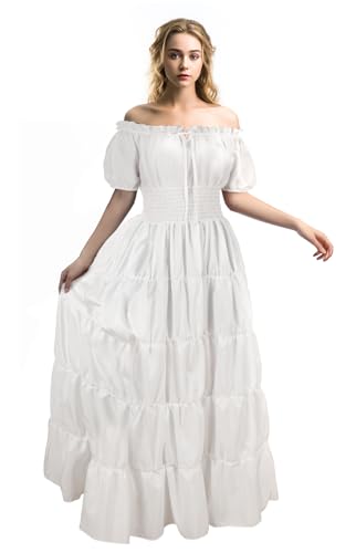 HOMELEX Renaissance Kleid Damen - Mittelalter Bauer Kostüm Plus Size Tag der Toten Kleid von HOMELEX