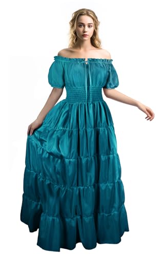 HOMELEX Renaissance Kleid Damen - Mittelalter Elf Kostüm Plus Size Ren Faire Midevil Festival Outfit, Grün , S-M von HOMELEX