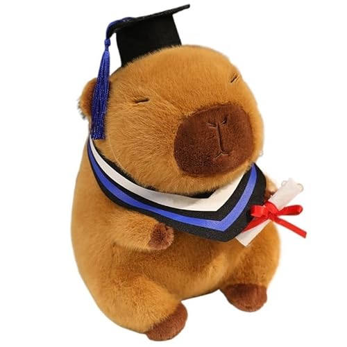 HOMEXYLYL Capybara-Plüschtiere, Capybara-Stofftier, kuschelige Abschlusskappe, Plüschtier, Absolvententag, for Kinder(Blue) von HOMEXYLYL