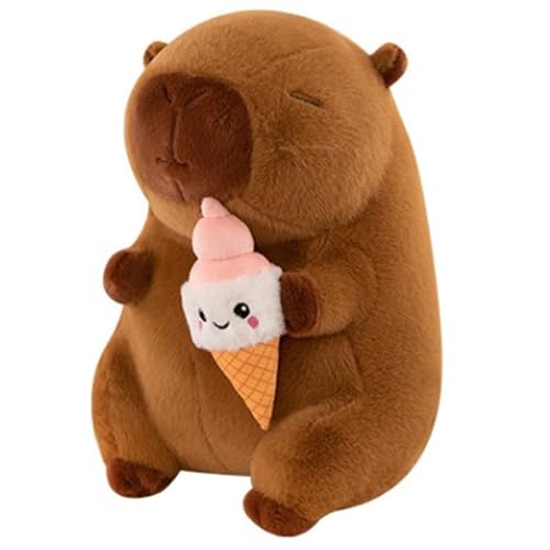 HOMEXYLYL Capybara-Plüschtiere, Capybara-Stofftier, süßes, weiches Sommereis, Geburtstags- und Weihnachtsfeier-Geschenke for Jungen und Mädchen(25cm/9.8in) von HOMEXYLYL