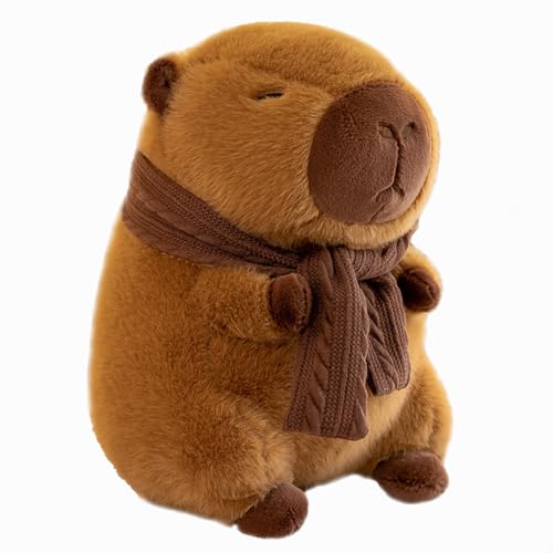 HOMEXYLYL Capybara Plush Toys, Capybara Stuffed Animal Wearing A Scarf is Cute Soft Huggable Birthday for Adults Kids(35cm/13.8in) von HOMEXYLYL