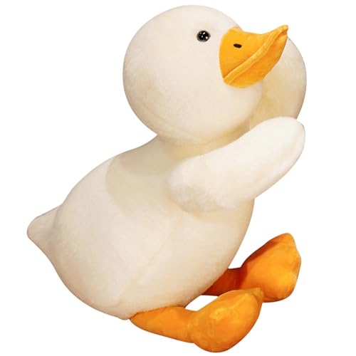 HOMEXYLYL Enten-Plüschkissen, großes weißes Gans-Kuscheltier, weiches süßes Kawaii-Geburtstags for Freunde und Familie(60cm/23.6in) von HOMEXYLYL