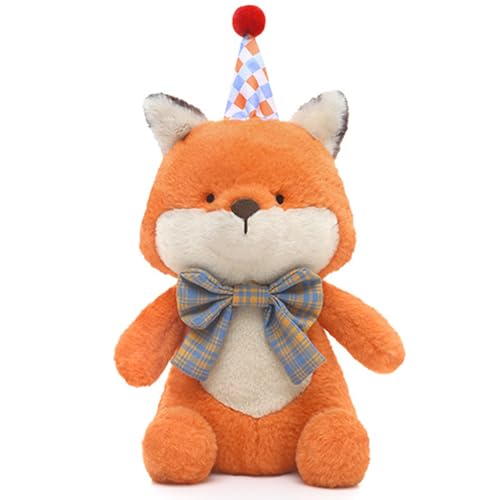 HOMEXYLYL Geburtstagsfuchs-Plüschtier, Partyfuchs, Stofftierspielzeug, Mottoparty-Dekoration, Geburtstags for Kinder von HOMEXYLYL