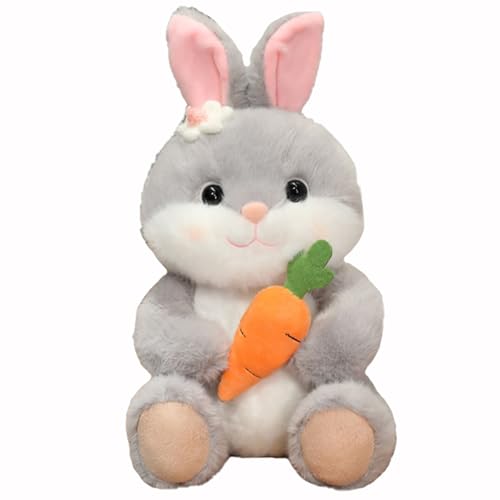 HOMEXYLYL Kaninchen Kuscheltier, Plüschtier Kaninchen Hase Karikatur Karotte Kind Erwachsener Ostern Geburtstag Geschenk(Gray) von HOMEXYLYL