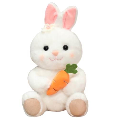 HOMEXYLYL Kaninchen Kuscheltier, Plüschtier Kaninchen Hase Karikatur Karotte Kind Erwachsener Ostern Geburtstag Geschenk(White) von HOMEXYLYL