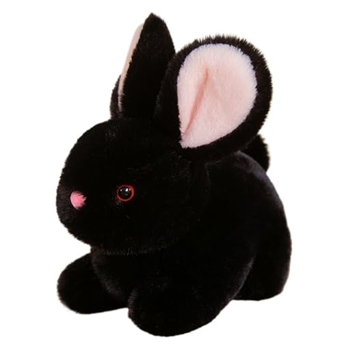 HOMEXYLYL Kaninchen Plüschtier, Kaninchen Plüschtier Weiche Simulation Kaninchen Ostern Weihnachten Geburtstag Geschenk Für Kinder(Black) von HOMEXYLYL