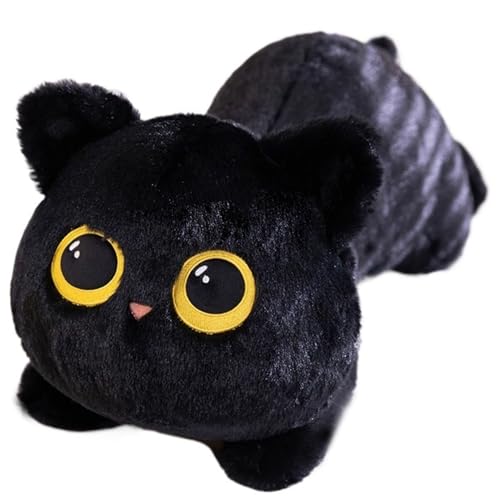 HOMEXYLYL Katzen-Plüschtiere, Kätzchen-Stofftier, weich, bequem, knuddelig, Kawaii-Kissen, Weihnachts- und Geburtstagsgeschenke for Erwachsene und Kinder(Black,65cm/25.6in) von HOMEXYLYL