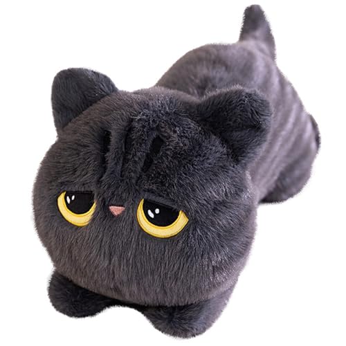 HOMEXYLYL Katzen-Plüschtiere, Kätzchen-Stofftier, weich, bequem, knuddelig, Kawaii-Kissen, Weihnachts- und Geburtstagsgeschenke for Erwachsene und Kinder(Gray,45cm/17.7in) von HOMEXYLYL