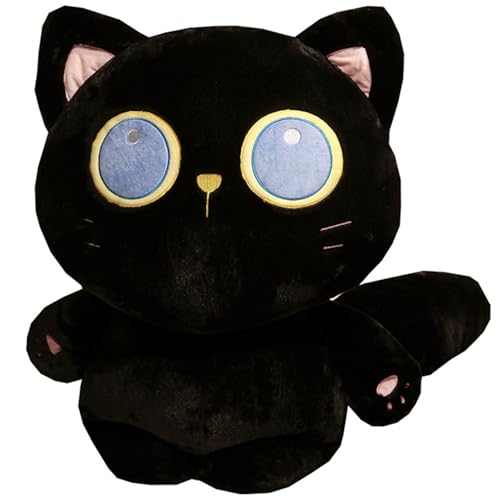 HOMEXYLYL Katzen-Plüschtiere, schwarzes Kätzchen, Stofftier, weich, süß, knuddelig, rosa Pfoten, Geburtstagsgeschenke for Kinder und Erwachsene(40cm/15.7in) von HOMEXYLYL