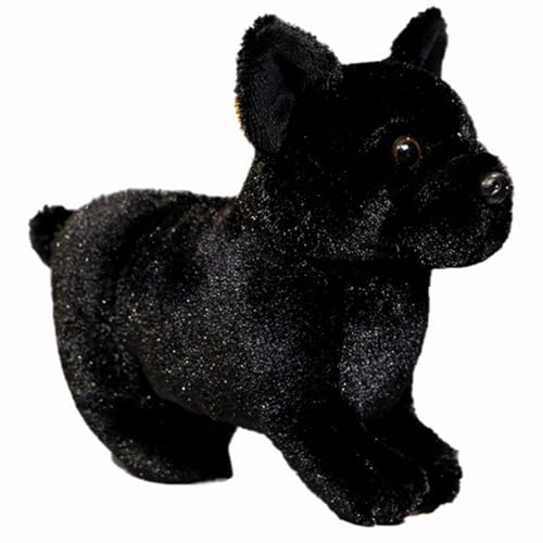 HOMEXYLYL Kuscheltier Hund, Plüschtier Welpe Bulldogge Lebensecht Weich Spielzeug Junge Kind Erwachsener Geburtstag Weihnachten Geschenk(Black) von HOMEXYLYL