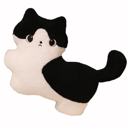 HOMEXYLYL Kuscheltier Katze Kissen, Plüschtier Katze Weich Umarmbar Verlassen Erwachsene Kinder Mädchen Geburtstag Geschenk(Black) von HOMEXYLYL