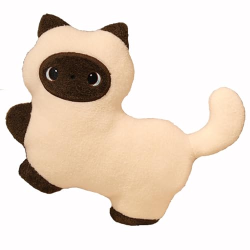 HOMEXYLYL Kuscheltier Katze Kissen, Plüschtier Katze Weich Umarmbar Verlassen Erwachsene Kinder Mädchen Geburtstag Geschenk(White) von HOMEXYLYL