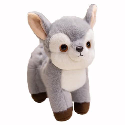 HOMEXYLYL Kuscheltier Kitz, Plüschtier Kitz Niedlich Weich Umarmbar Kind Mädchen Geburtstag Weihnachten Geschenk(Gray) von HOMEXYLYL