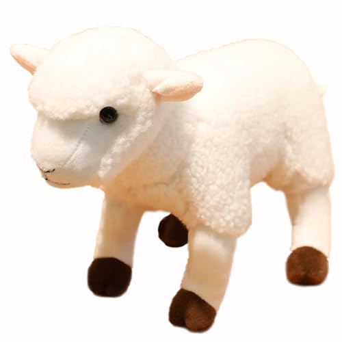 HOMEXYLYL Kuscheltier Schaf, Plüschtier Lamm Wirklichkeit Weich Umarmbar Geburtstags for Kinder Und Erwachsene(White) von HOMEXYLYL