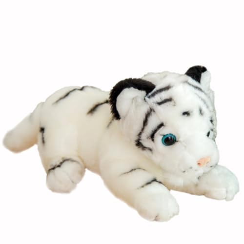 HOMEXYLYL Kuscheltier Tiger, Plüschtier Tiger Lebensecht Weich Tigerjunges Geburtstags for Kinder Erwachsene(White) von HOMEXYLYL
