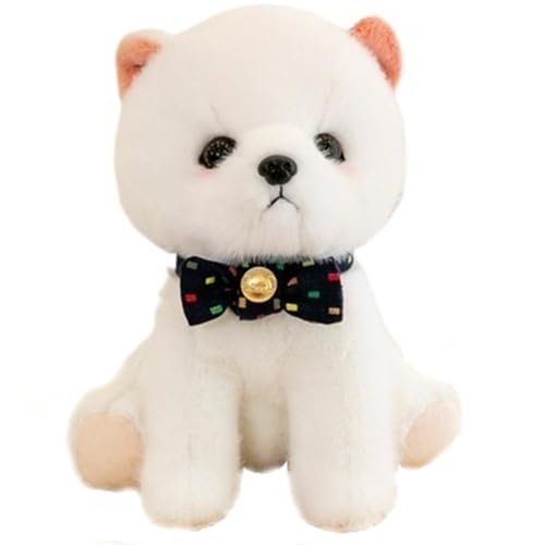 HOMEXYLYL Mini-Plüschtier mit Hund, Plüsch-Spielzeug mit Schleife, Simulation, kleines Neujahrs- und Geburtstagsgeschenk for Kinder(Black) von HOMEXYLYL