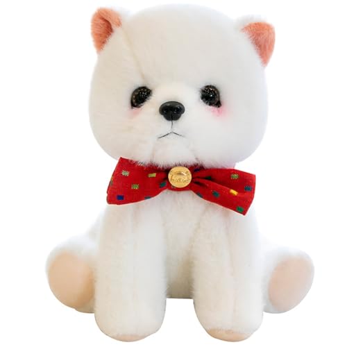 HOMEXYLYL Mini-Plüschtier mit Hund, Plüsch-Spielzeug mit Schleife, Simulation, kleines Neujahrs- und Geburtstagsgeschenk for Kinder(Red) von HOMEXYLYL