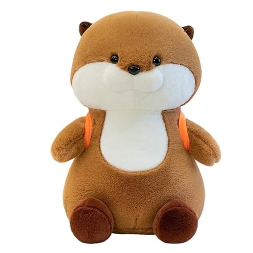 HOMEXYLYL Otter-Plüschtier, Otter-Plüschtier mit Rucksack, weich, kuschelig, for Umarmen, tolles Geburtstags for Kinder und Erwachsene(Brown) von HOMEXYLYL