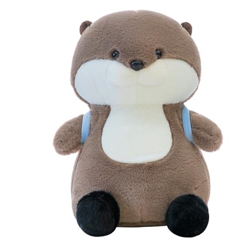 HOMEXYLYL Otter-Plüschtier, Otter-Plüschtier mit Rucksack, weich, kuschelig, for Umarmen, tolles Geburtstags for Kinder und Erwachsene(Gray) von HOMEXYLYL