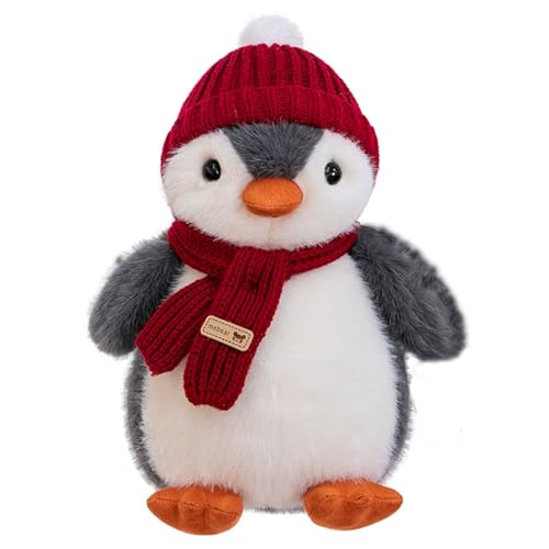 HOMEXYLYL Pinguin-Plüschtier, Pinguin-Plüschtier, süßer Pinguin mit Mütze und Schal, for Kinder und Erwachsene, Weihnachts- und Geburtstagsgeschenke(30cm/11.8in) von HOMEXYLYL