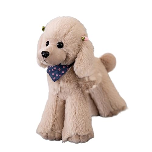 HOMEXYLYL Pudel-Plüschtiere, Pudel-Kuscheltiere Simulierte Hunde Plüschtiere for Jungen Mädchen Erwachsene Kinder Weihnachts Und Geburtstagsgeschenk(Brown) von HOMEXYLYL