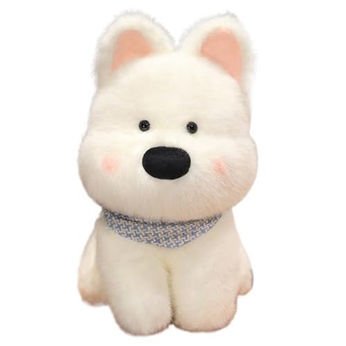 HOMEXYLYL Welpe Stofftier, Weich Flauschig Plüschtier Perfektes Weihnachts Geburtstags Und Partygeschenk Für Kinder Und Erwachsene(White) von HOMEXYLYL