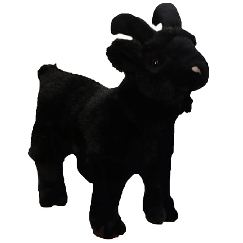 HOMEXYLYL Ziegenplüsch, realistisches Ziegen-Stofftier, weiches Simulationslamm-Spielzeug, Geburtstags- und Feiertagsgeschenke for Kinder und Erwachsene(Black) von HOMEXYLYL