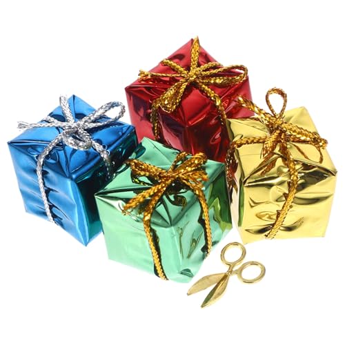 HOMFAMINI 1 Set Puppenhaus Geschenkbox Mini Weihnachtsschmuck Mini Geschenkboxen Für Weihnachten Mini Dekoration Mini Dekorationszubehör Weihnachts DIY Modell Weihnachts Mini von HOMFAMINI